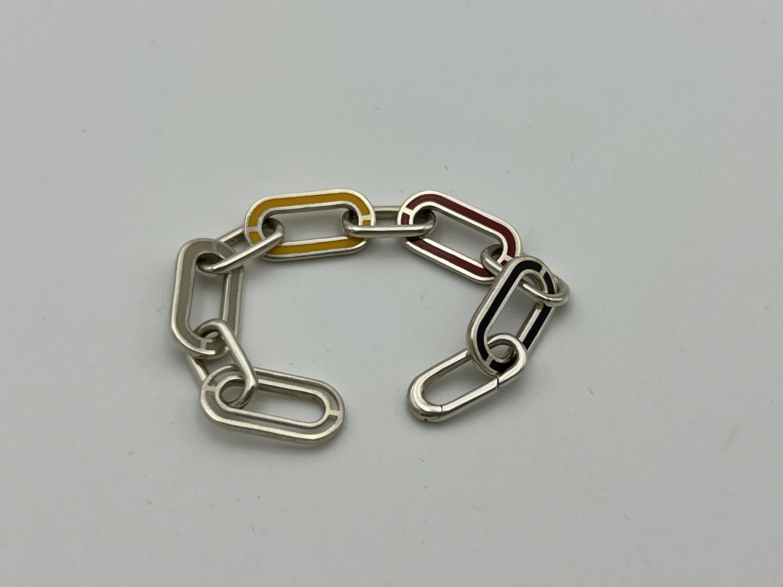 Silver paperclip bracelet